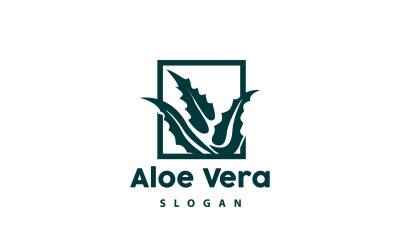 Logotipo de aloe vera planta herbaria VectorV17