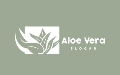 Logotipo de aloe vera planta herbaria VectorV23