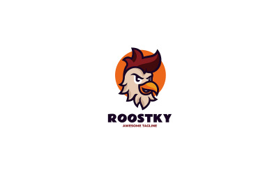 Logotipo de dibujos animados de mascota de gallo 1