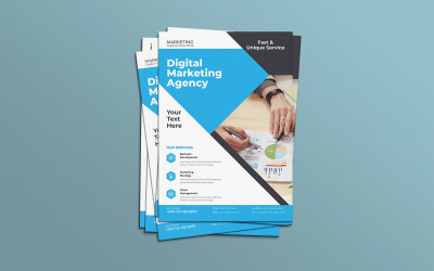 Moderní digitální marketingová agentura Business Flyer šablona s fotografií
