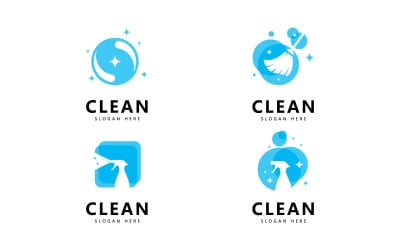 Oczyść i umyj kreatywne symbole firmy usługi sprzątania projekt graficzny V9