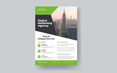 Flyer voor moderne digitale marketingbureaus voor bedrijfsgroeistrategieën