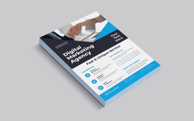 Flyer voor moderne digitale marketingbureaus voor zakelijke investeringsmogelijkheden