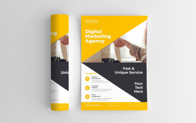Flyer zum Unternehmensjahresbericht einer modernen Agentur für digitales Marketing