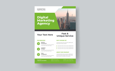 Folheto de anúncio de parceria comercial de agência de marketing digital moderna