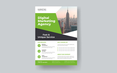 Folheto do workshop de treinamento corporativo da agência de marketing digital moderna