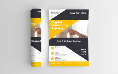 Folheto elegante de promoção de produto para agência de marketing digital moderna