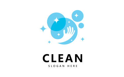 Limpe e lave símbolos criativos empresa de serviços de limpeza design gráfico V1