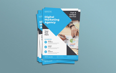Modelo de folheto corporativo de agência de marketing digital moderna