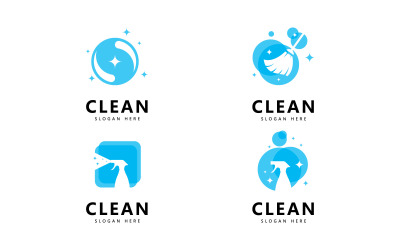 Rengör och tvätta kreativa symboler företagsstädtjänster grafisk design V9
