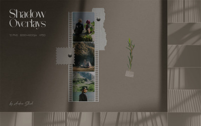 Shadow Overlays - 12 PNG + PSD template