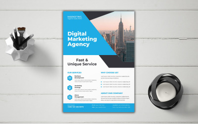 Volantino per campagna di marketing digitale della moderna agenzia di marketing digitale