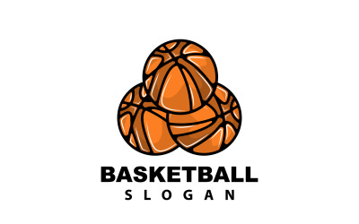Conception de vecteur de logo de basket-ball sportif V2