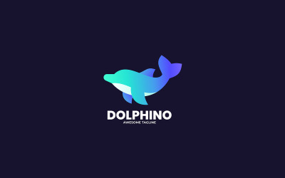 Delphin Farbverlauf Buntes Logo 1