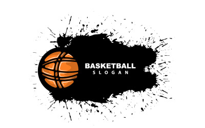 Design de vetor de logotipo de basquete esportivo V5
