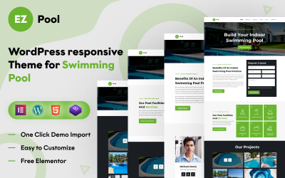EZ-Pool：一款动态 WordPress 主题，利用 Elementor 提升您的泳池业务