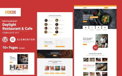 Kitchcrave – Kit Elementor para restaurante y cafetería a la luz del día