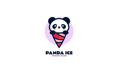 Logo del fumetto della mascotte del ghiaccio del panda