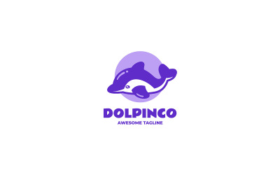 Logo della mascotte semplice del delfino 2