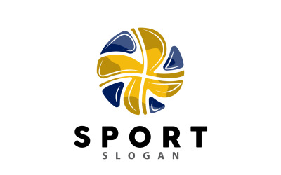 Логотип волейбола, спортивный простой дизайн, версия 3