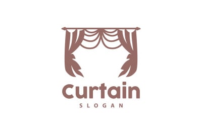 Logotipo de cortina de decoración del hogar simple V4