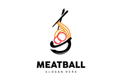 Meatball Logo Vector Fast Food TemplateV12