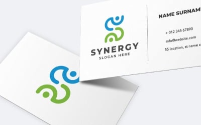 Синергія лист S професійний логотип Temp