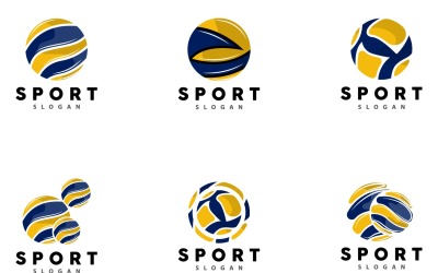 Versão de design simples do logotipo do voleibol esporte 1