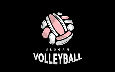 Volleyball-Logo, Sport, einfaches Design, Version7
