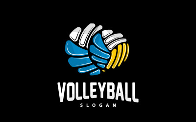 Volleyboll Logotyp Sport Enkel Design Version10
