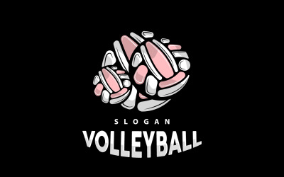 Volleyboll Logotyp Sport Enkel Design Version12