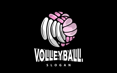 Volleyboll Logotyp Sport Enkel Design Version13