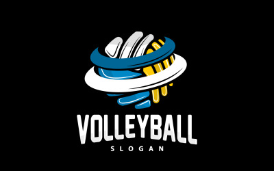 Volleyboll Logotyp Sport Enkel Design Version15