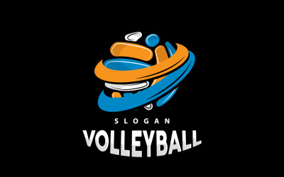 Volleyboll Logotyp Sport Enkel Design Version18