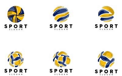 Volleyboll Logotyp Sport Enkel Design Version2