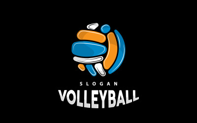 Volleyboll Logotyp Sport Enkel Design Version6