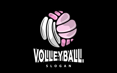 Volleyboll Logotyp Sport Enkel Design Version8