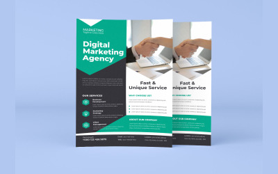 Diseño vectorial de folleto de marketing de servicios de coaching empresarial