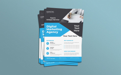 Professional Printing Services Marketing Flyer Vector Layout
