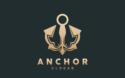 Conception simple de logo d&amp;#39;ancre de vecteur de navire marinV9