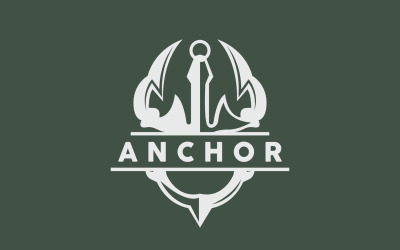 Design semplice del logo di ancoraggio vettoriale della nave marinaV16