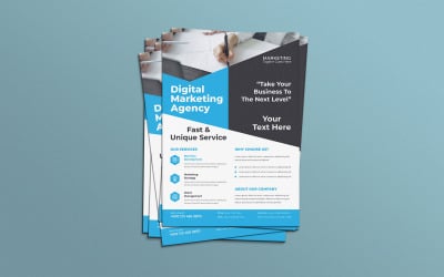 Digital Marketing Agency Finansiella tjänster Annons Flyer Vector Layout