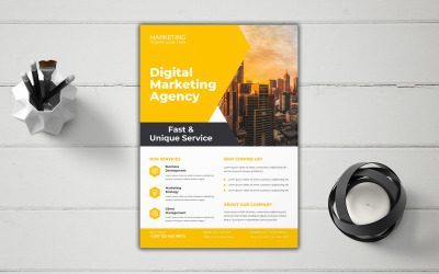 Digital Marketing Agency Real Estate Investment Seminarium Flyer Vector Layout
