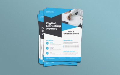 Digitale Marketingbureau Marketingbureau Diensten Flyer Vector Layout