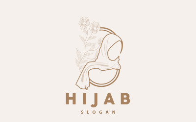 Хиджаб Логотип Модный Продукт Вектор Версия13