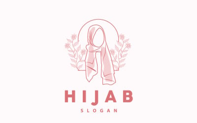Hijab-Logo, Modeprodukt, Vektor, Version12