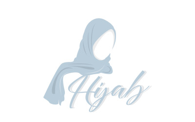 Hijab Logo Módní Produkt Vector Version4