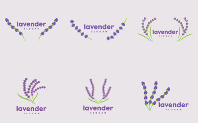 Lavendellogotyp Elegant Purple Flower PlantV4