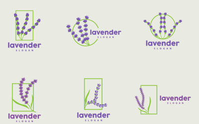 Логотип лаванды Элегантный фиолетовый цветок PlantV10