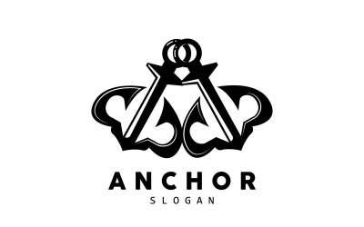 Marine ship vector anchor logo simple designV10